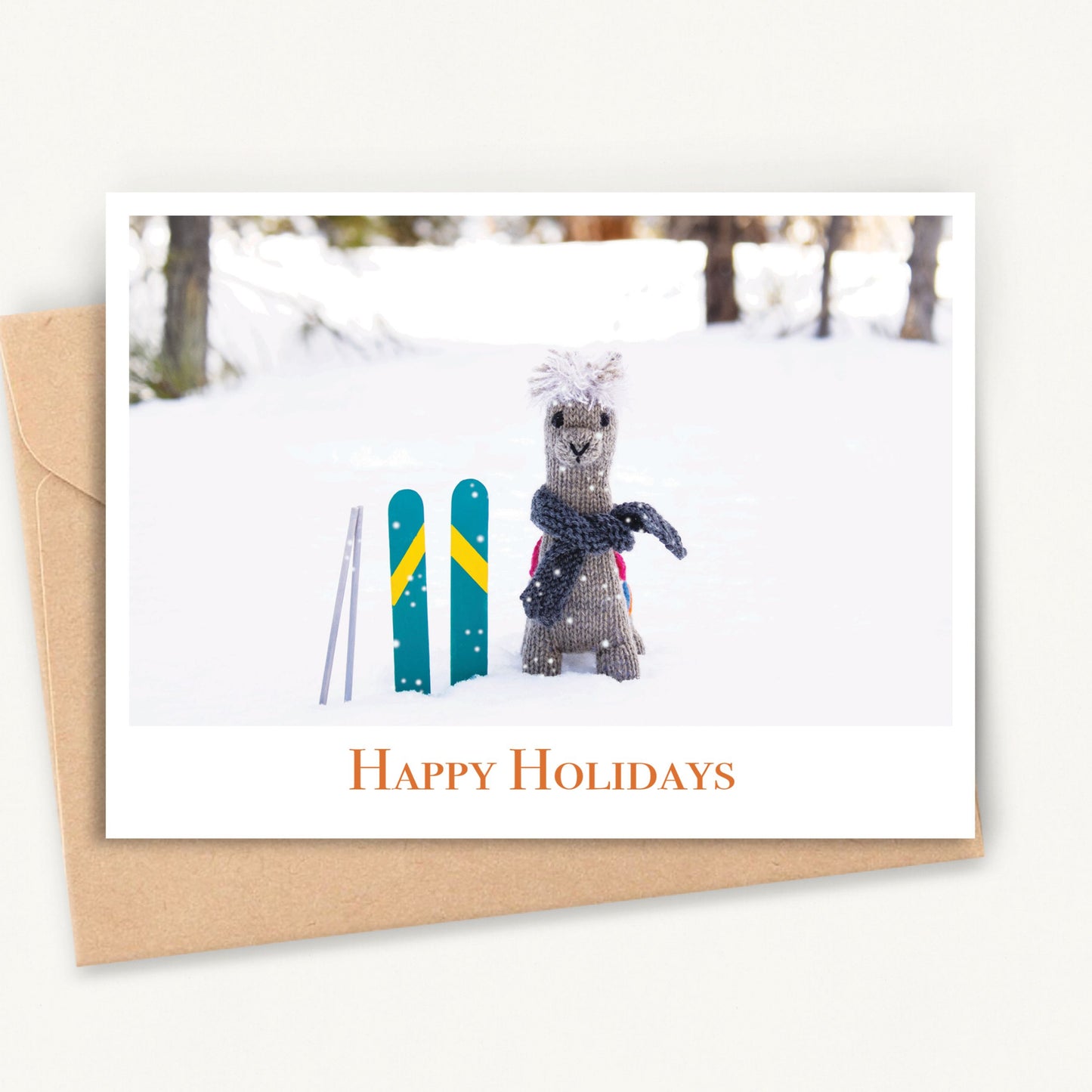 Holiday Card Alpaca in the Snow 5x7in (13x18cm)