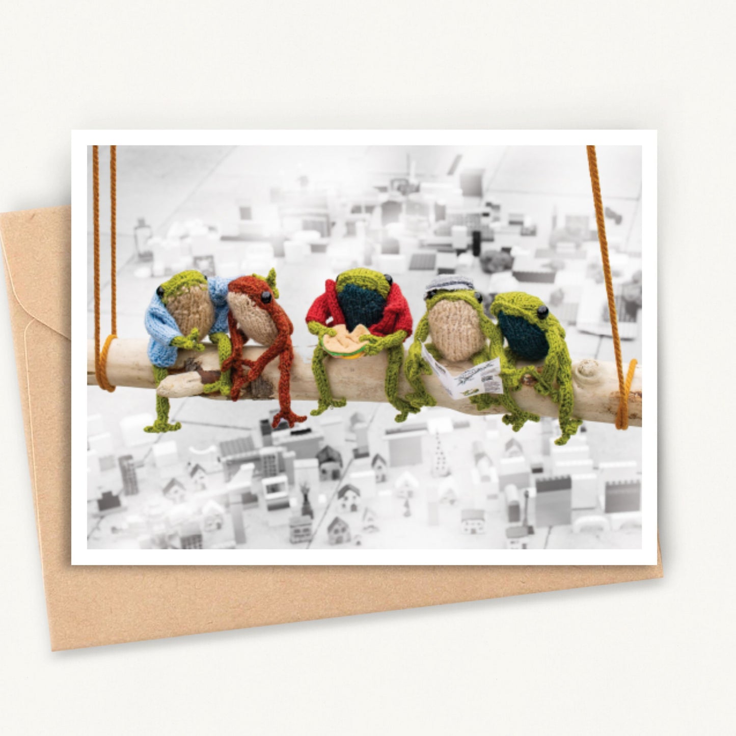 Funny Greeting Card with Frogs on Lunch Break - All Occasion