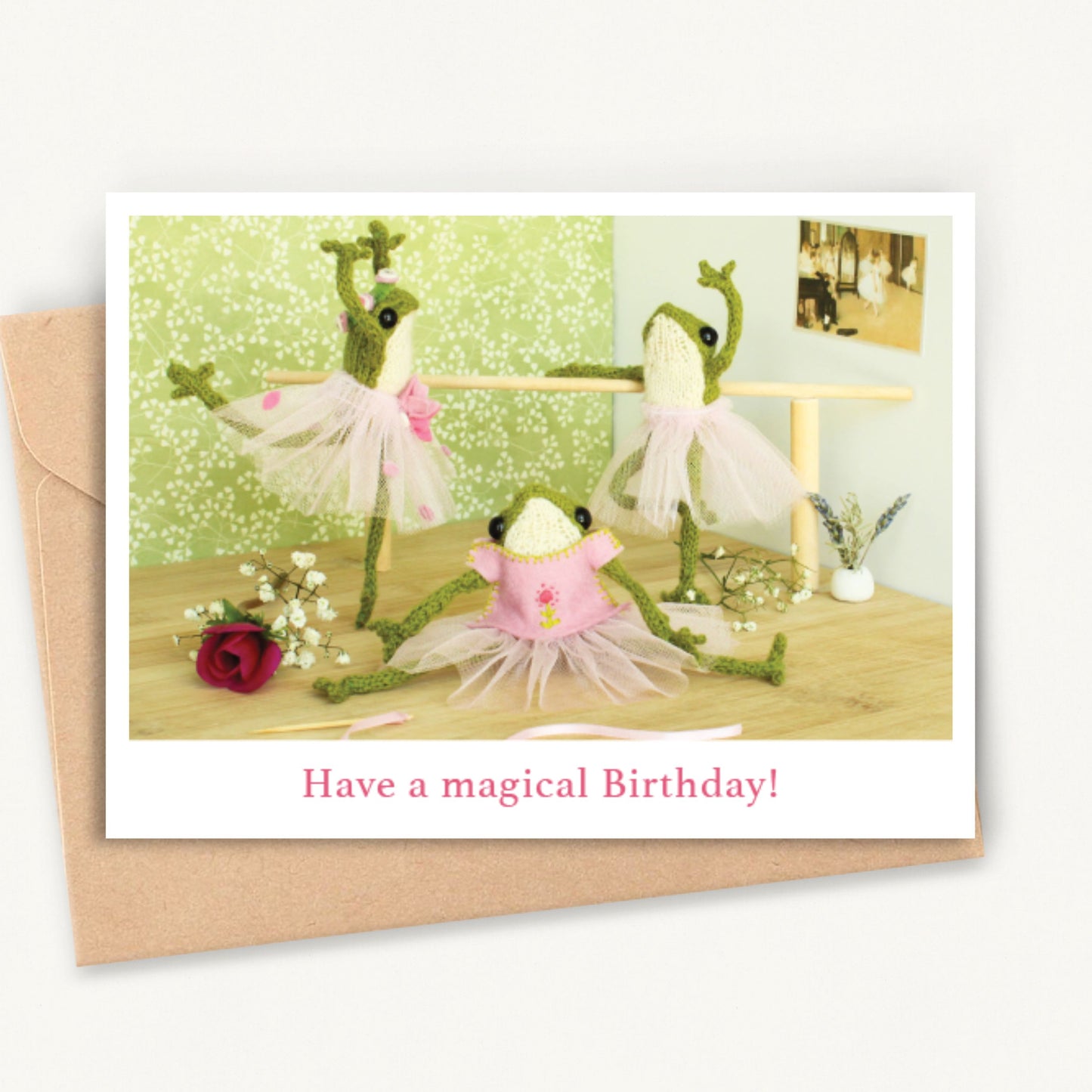 Funny Dancing Frogs Birthday Card for Kids, Blank Note Cards