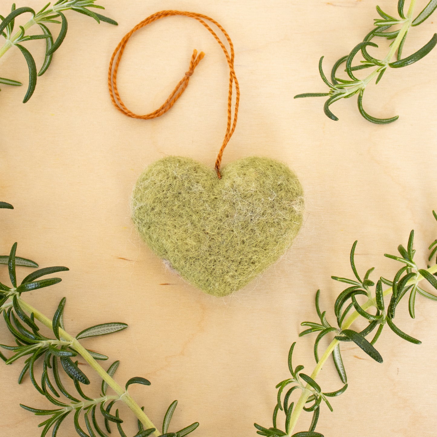 Felted Heart Ornaments with Owl for seasonal decor