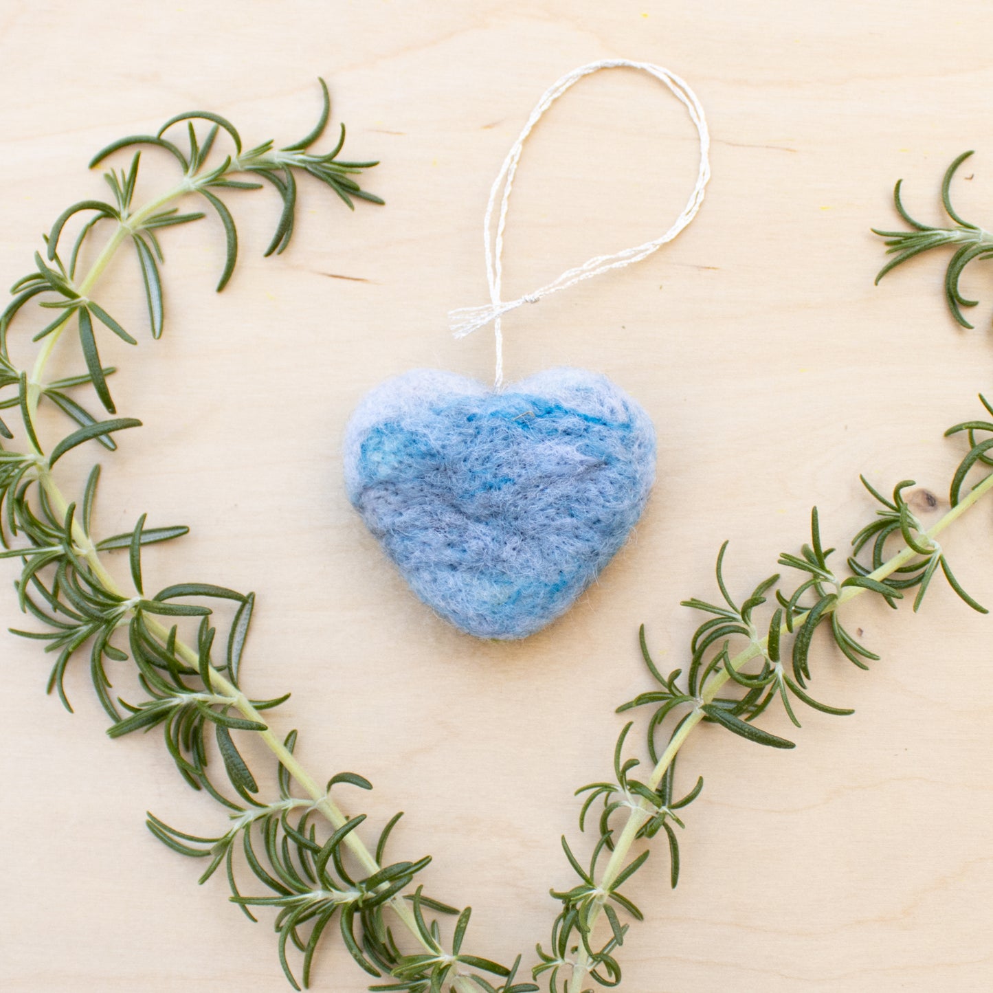 Felted Heart Ornaments with Humpback Whale for seasonal decor